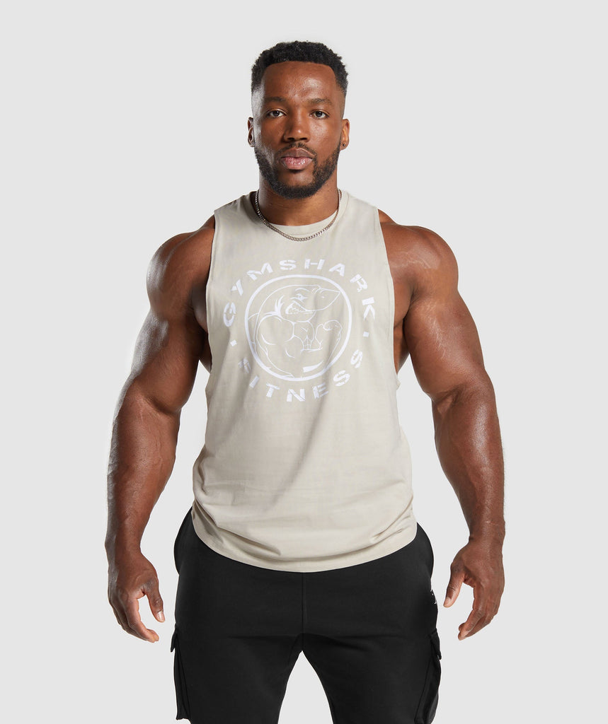 Gymshark Legacy Drop Arm Tank - Pebble Grey 1