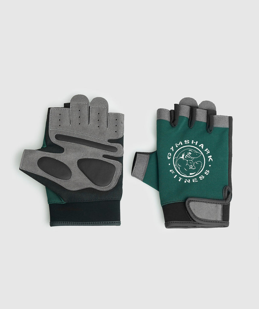 Gymshark Legacy Lifting Gloves - Forest Green/Black 1